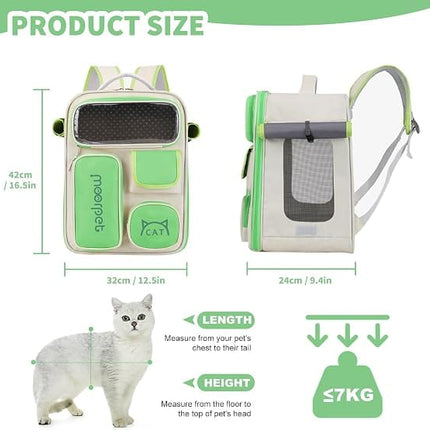 Ziggy Pupps cat Adjustable Breathable Pet Carrier Backpack for Small Cats And Dogs Green
