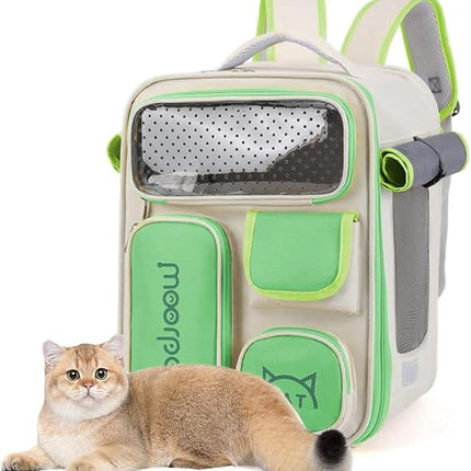 Ziggy Pupps cat Adjustable Breathable Pet Carrier Backpack for Small Cats And Dogs Green