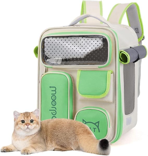 Ziggy Pupps cat Adjustable Breathable Pet Carrier Backpack for Small Cats And Dogs Green