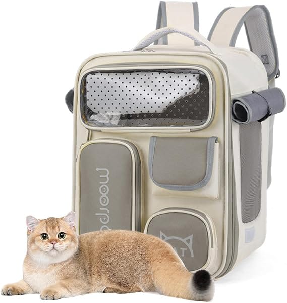 Ziggy Pupps cat Adjustable Breathable Pet Carrier Backpack for Small Cats And Dogs Grey