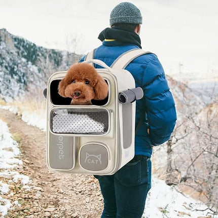Ziggy Pupps cat Adjustable Breathable Pet Carrier Backpack for Small Cats And Dogs Grey
