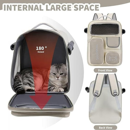 Ziggy Pupps cat Adjustable Breathable Pet Carrier Backpack for Small Cats And Dogs Grey