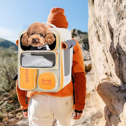 Ziggy Pupps cat Adjustable Breathable Pet Carrier Backpack for Small Cats And Dogs Orange