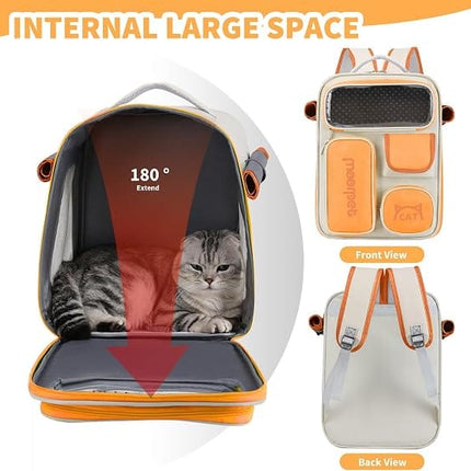 Ziggy Pupps cat Adjustable Breathable Pet Carrier Backpack for Small Cats And Dogs Orange