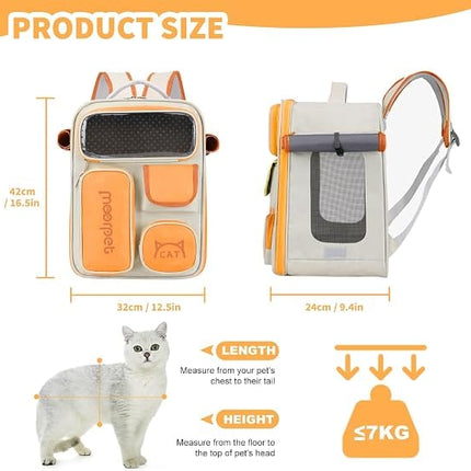 Ziggy Pupps cat Adjustable Breathable Pet Carrier Backpack for Small Cats And Dogs Orange