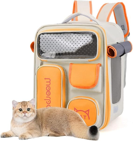 Ziggy Pupps cat Adjustable Breathable Pet Carrier Backpack for Small Cats And Dogs Orange