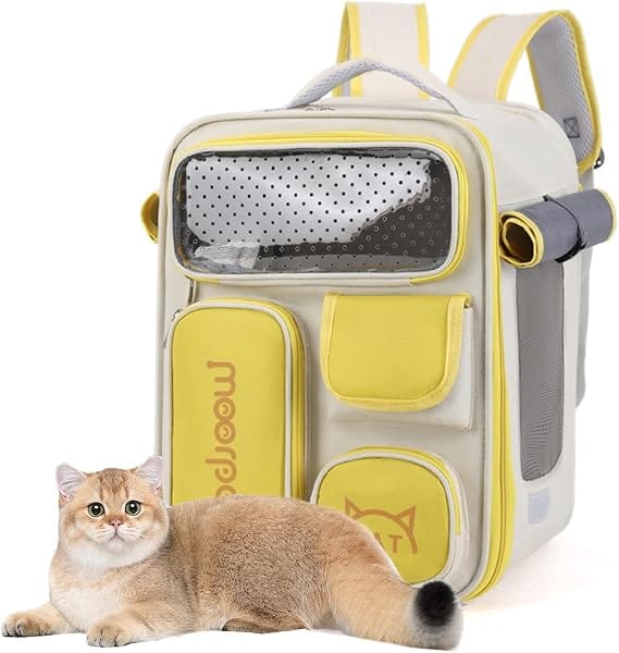 Ziggy Pupps cat Adjustable Breathable Pet Carrier Backpack for Small Cats And Dogs Yellow