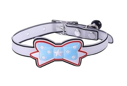 Ziggy Pupps Cat Adjustable Silicone Pet Collar with Bowtie and Bell for Kittens and Cats