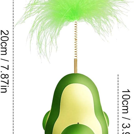 Ziggy Pupps Cat Avocado Shape Cat Toy With Catnip Feather Teaser And Spinning Ball