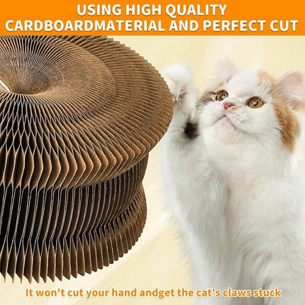 Ziggy Pupps Cat Blugun Foldable Corrugated Cardboard Cat Scratching Board With Magnetic Closure And Cute Cat Face