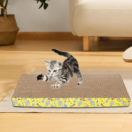 Ziggy Pupps Cat Cardboard Cat Scratch Pad Patterned Side Claw Scratching Post