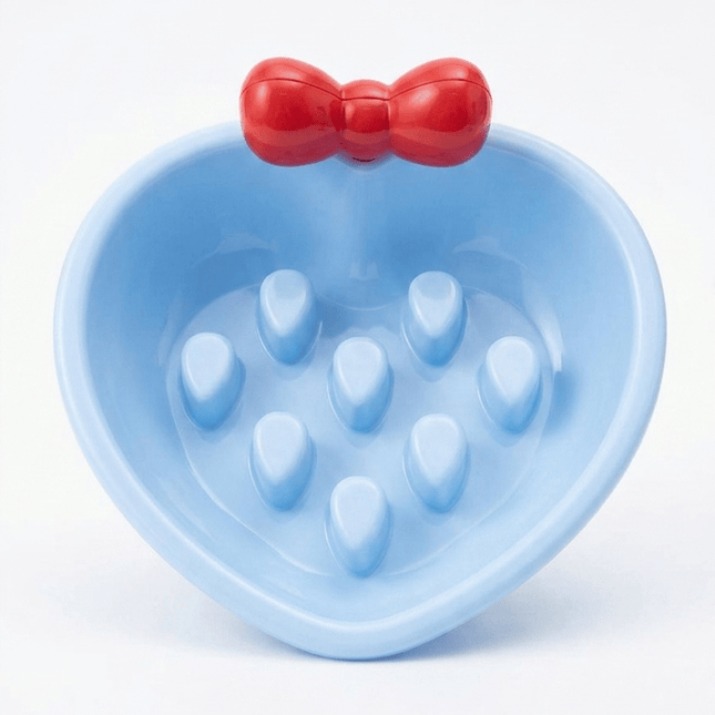 Ziggy Pupps Cat Cat Bowl Blue Slow Feeder Dog Bowl with Bow Design 12mm