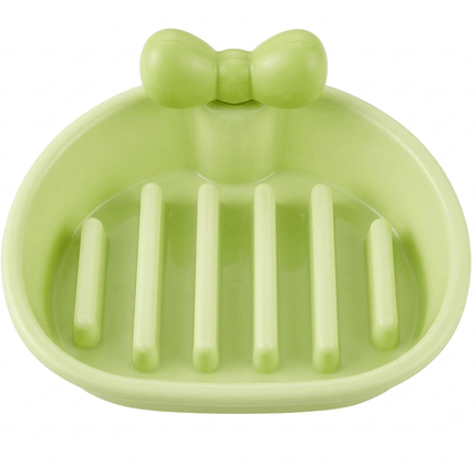 Ziggy Pupps Cat Cat Bowl Slow Feeder Dog Bowl with Bow Design Light Green