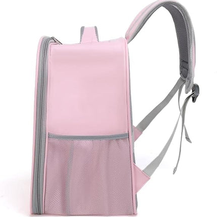 Ziggy Pupps Cat Cat Carrier Backpack Breathable Clear Cat Ear Window Pet Travel Bag Pink