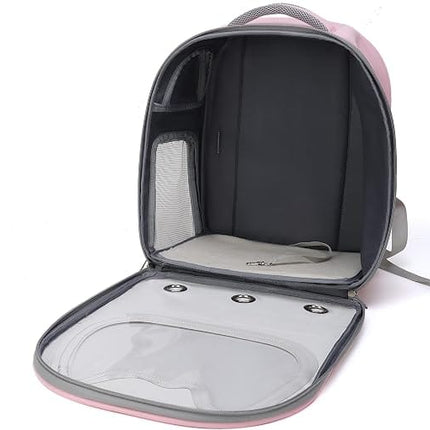 Ziggy Pupps Cat Cat Carrier Backpack Breathable Clear Cat Ear Window Pet Travel Bag Pink