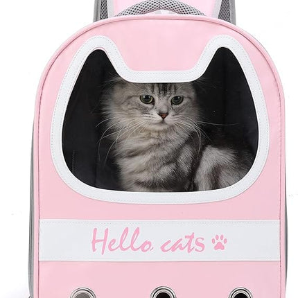 Ziggy Pupps Cat Cat Carrier Backpack Breathable Clear Cat Ear Window Pet Travel Bag Pink