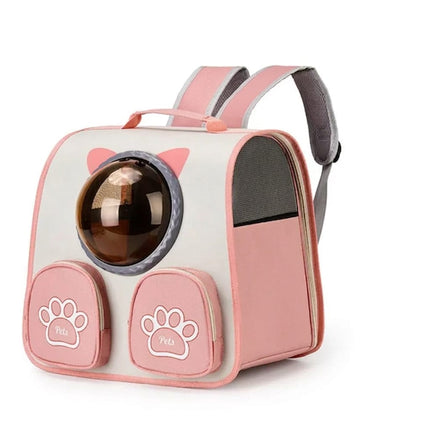 Ziggy Pupps cat Cat Carrier Backpack Space Capsule Bubble Window Pet Travel Backpack with Paw Pockets Pink
