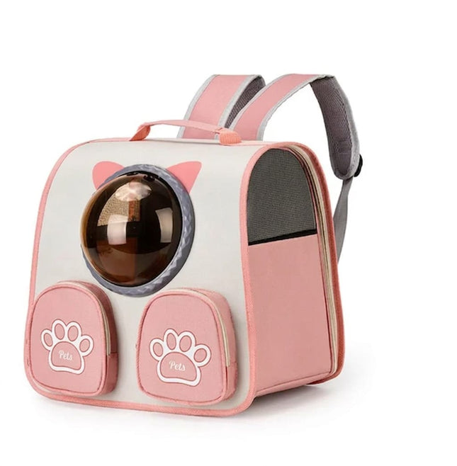 Ziggy Pupps cat Cat Carrier Backpack Space Capsule Bubble Window Pet Travel Backpack with Paw Pockets Pink