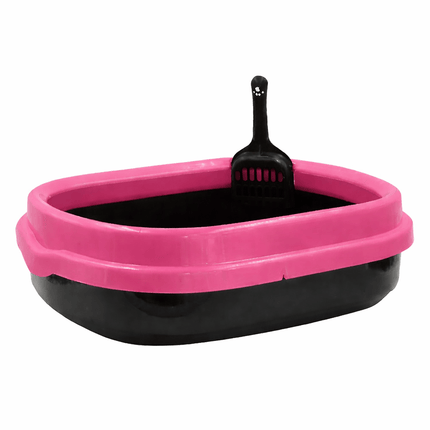 Ziggy Pupps Cat Cat Litter Box Cat Toilet With Border 45x38x15cm Pink