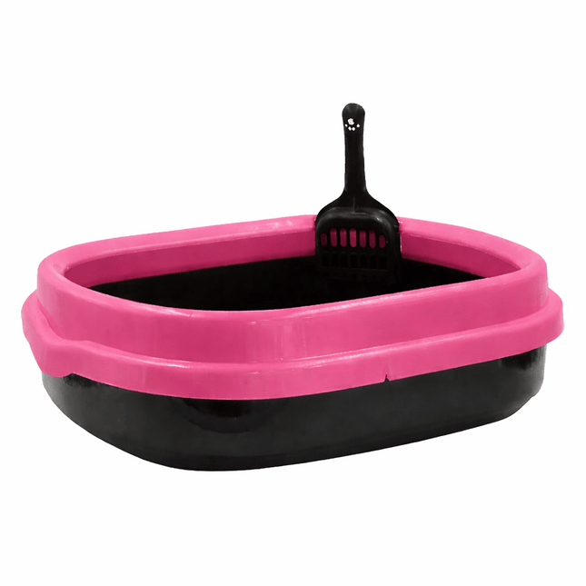 Ziggy Pupps Cat Cat Litter Box Cat Toilet With Border 45x38x15cm Pink