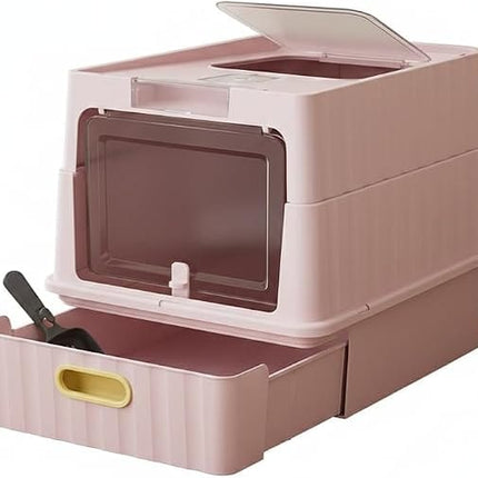 Ziggy Pupps Cat Cat Litter Box Drawer Style Fully Enclosed Easy Clean Pet Toilet Pink