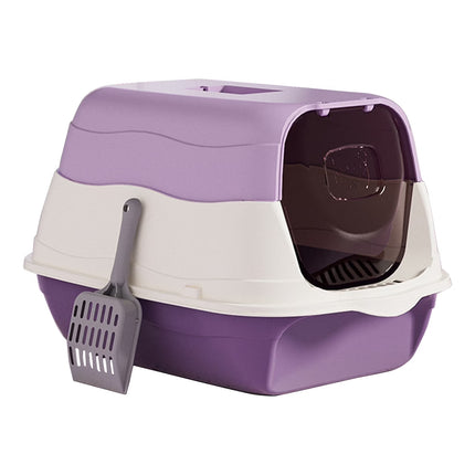 Ziggy Pupps Cat Cat Litter Box Enclosed Cat Toilet Spacious Odor Proof Litter Box with Window 50× 33× 31 cm