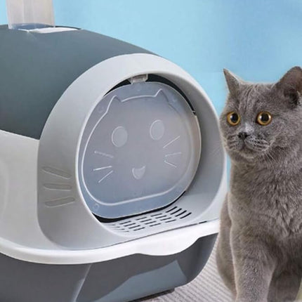 Ziggy Pupps Cat Cat Litter Box for Cats Easy to Clean Size  56× 39 × 40cm Grey
