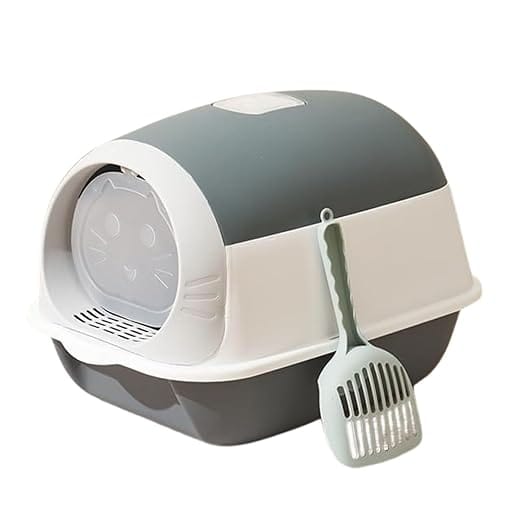Ziggy Pupps Cat Cat Litter Box for Cats Easy to Clean Size  56× 39 × 40cm Grey