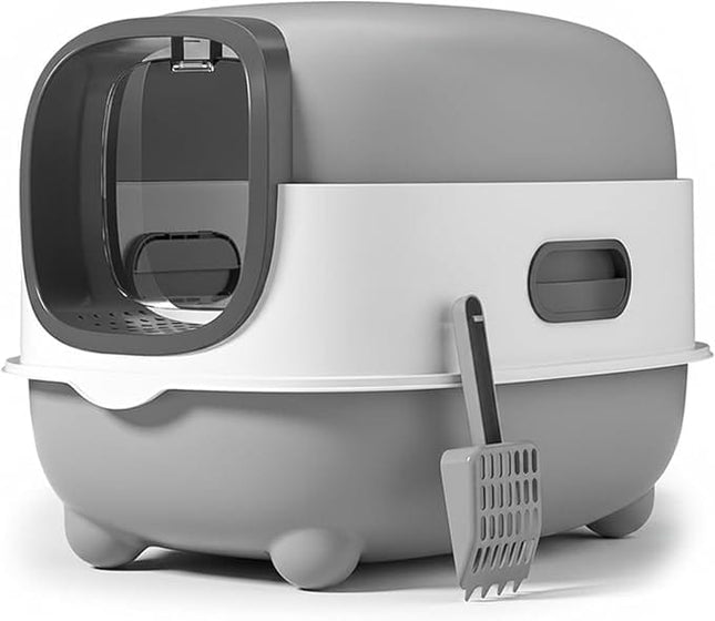 Ziggy Pupps Cat Cat Litter Box for Cats Easy to Clean Size  56× 39 × 40cm Grey