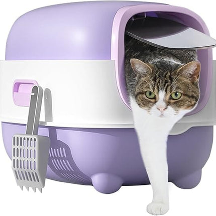 Ziggy Pupps Cat Cat Litter Box for Cats Easy to Clean Size  56× 39 × 40cm Purple