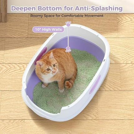 Ziggy Pupps Cat Cat Litter Box for Cats Easy to Clean Size  56× 39 × 40cm Purple