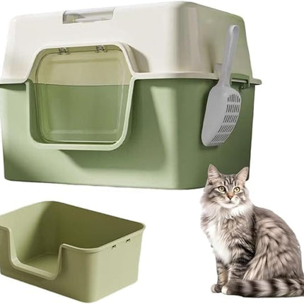 Ziggy Pupps Cat Cat Litter Box Plastic Enclosed Cats Litter Perfect for Small Cats Pans Toilet Mint Green