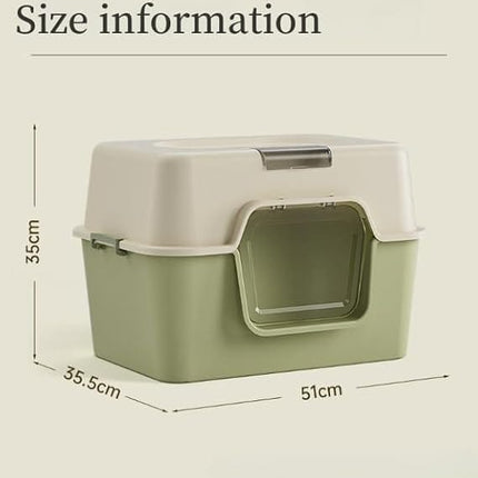 Ziggy Pupps Cat Cat Litter Box Plastic Enclosed Cats Litter Perfect for Small Cats Pans Toilet Mint Green