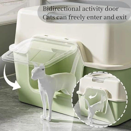 Ziggy Pupps Cat Cat Litter Box Plastic Enclosed Cats Litter Perfect for Small Cats Pans Toilet Mint Green