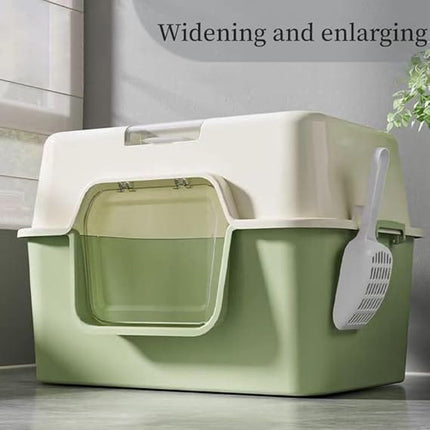 Ziggy Pupps Cat Cat Litter Box Plastic Enclosed Cats Litter Perfect for Small Cats Pans Toilet Mint Green