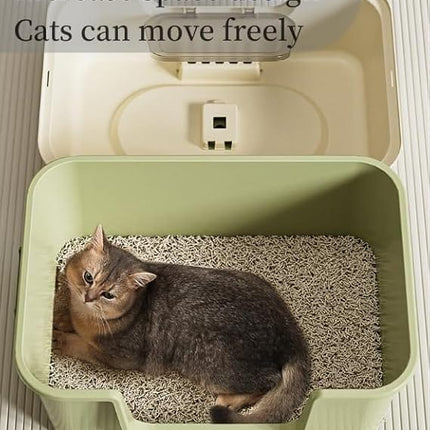 Ziggy Pupps Cat Cat Litter Box Plastic Enclosed Cats Litter Perfect for Small Cats Pans Toilet Mint Green