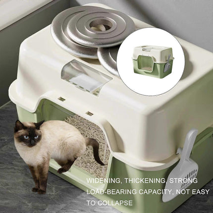 Ziggy Pupps Cat Cat Litter Box Plastic Enclosed Cats Litter Perfect for Small Cats Pans Toilet Yellow