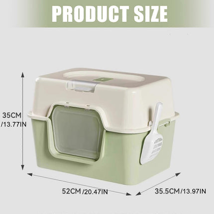 Ziggy Pupps Cat Cat Litter Box Plastic Enclosed Cats Litter Perfect for Small Cats Pans Toilet Yellow