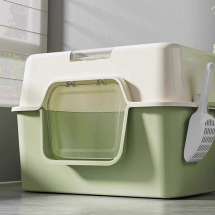 Ziggy Pupps Cat Cat Litter Box Plastic Enclosed Cats Litter Perfect for Small Cats Pans Toilet Yellow