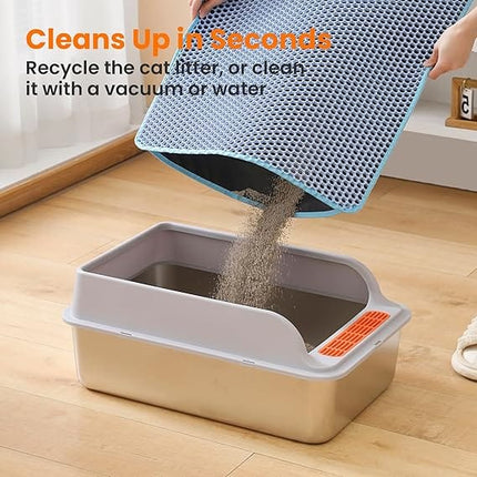 Ziggy Pupps Cat Cat Litter Mat Trapping For Litter Box 30× 30 cm Small Blue