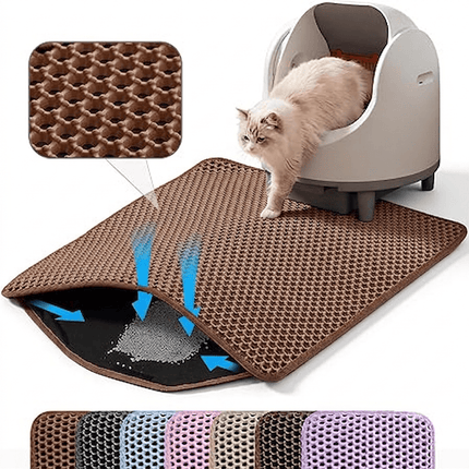 Ziggy Pupps Cat Cat Litter Mat Trapping For Litter Box 30× 30 cm Small Brown