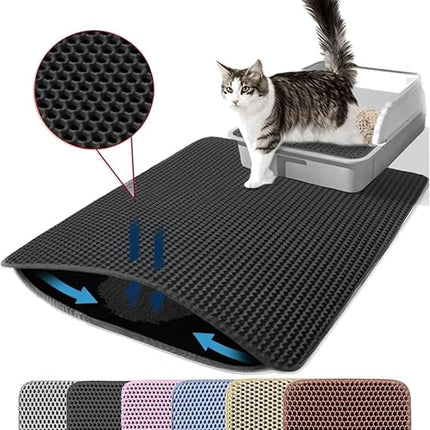 Ziggy Pupps Cat Cat Litter Mat Trapping For Litter Box 40 × 50 cm Black