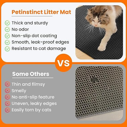 Ziggy Pupps Cat Cat Litter Mat Trapping For Litter Box 40 × 50 cm Black