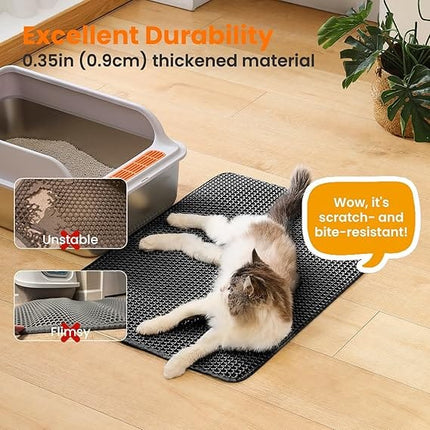 Ziggy Pupps Cat Cat Litter Mat Trapping For Litter Box 40 × 50 cm Black