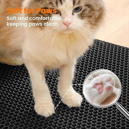 Ziggy Pupps Cat Cat Litter Mat Trapping For Litter Box 40 × 50 cm Black