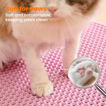 Ziggy Pupps Cat Cat Litter Mat Trapping For Litter Box 40 × 50 cm Pink