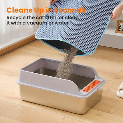 Ziggy Pupps Cat Cat Litter Mat Trapping For Litter Box 45 × 60 cm Blue