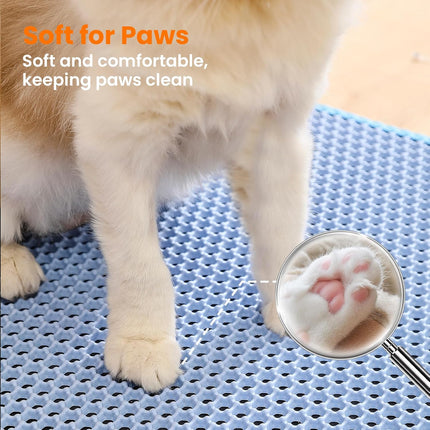 Ziggy Pupps Cat Cat Litter Mat Trapping For Litter Box 45 × 60 cm Blue