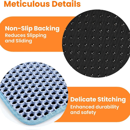 Ziggy Pupps Cat Cat Litter Mat Trapping For Litter Box 45 × 60 cm Blue
