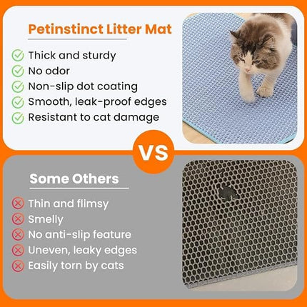 Ziggy Pupps Cat Cat Litter Mat Trapping For Litter Box 45 × 60 cm Blue